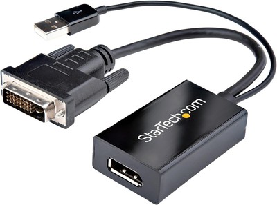 StarTech.com DVI to DisplayPort Adapter - USB Power - 1920 x 1200 - Black 