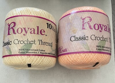 ROYALE J&P COATS 2 Classic Crochet Thread #0420/424 100% Cotton 350 Yds Size 10