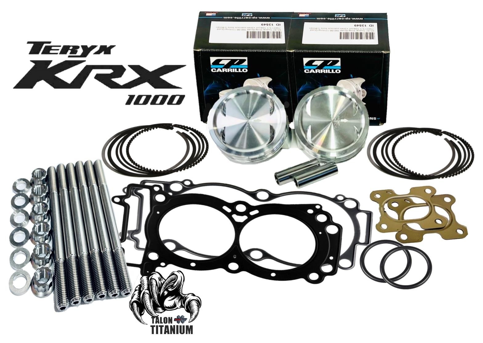 Teryx KRX 1000 Pistons 92mm Stock Replace 12:1 CP Piston Set TITANIUM Head Studs