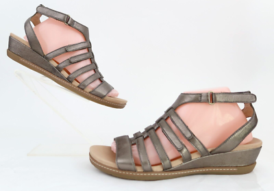 Dansko Athena Leather Gladiator Sandals Pewter Sz EU 41 US 10.5