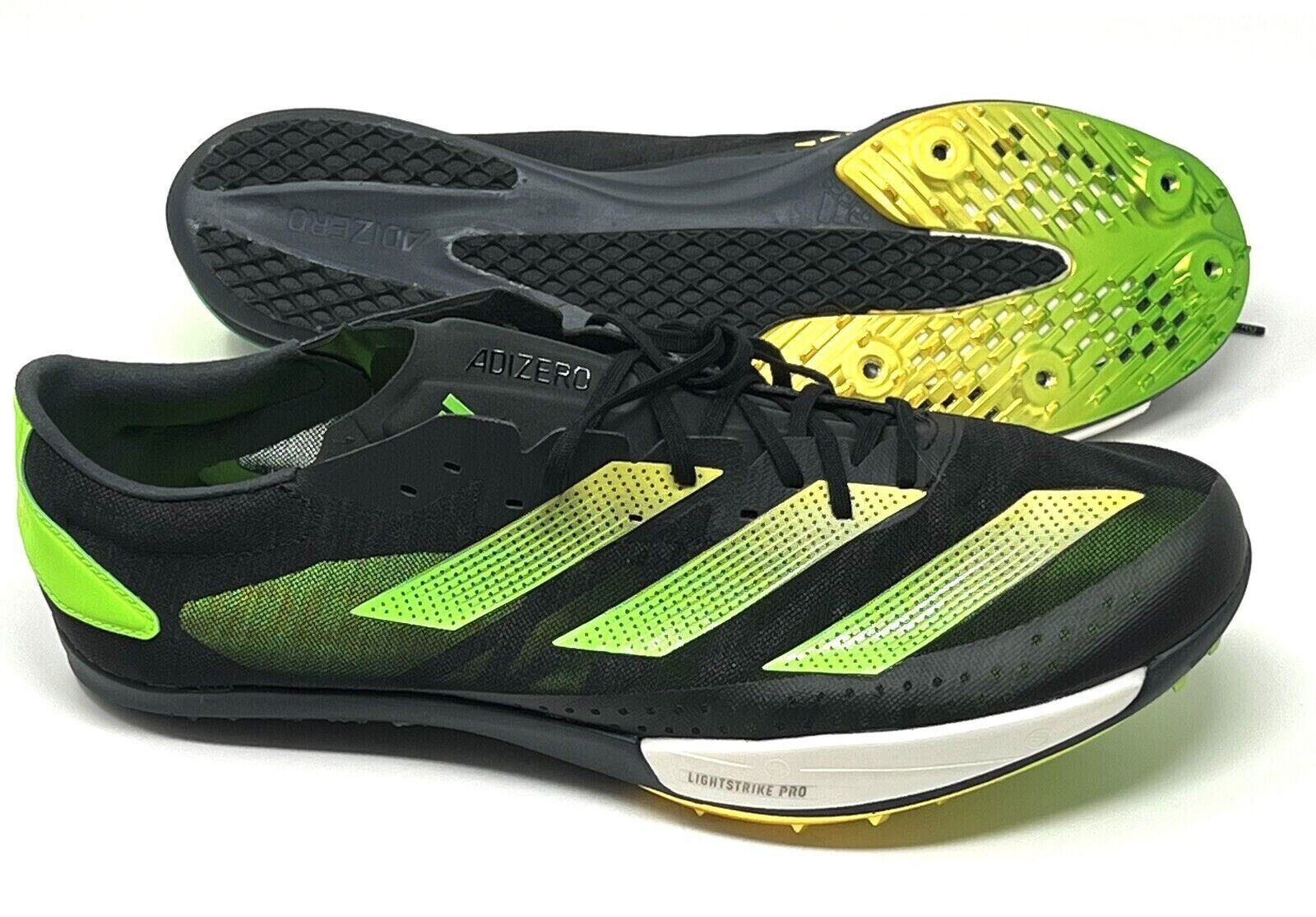 Adidas ADIZERO AMBITION Track Spikes Black/solar Green Men's Adidas ADIZERO AMBITION Track Spikes Black/solar Green Men's