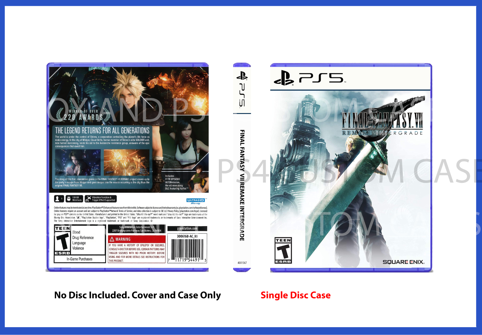 CUSTOM REPLACEMENT CASE NO DISC Assassin's Creed Valhalla PS5 SEE  DESCRIPTION 887256110116