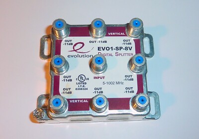 Evolution Digital Splitter  9 Connector Coax Top Quality Highly Rated EVO1-SP-8V