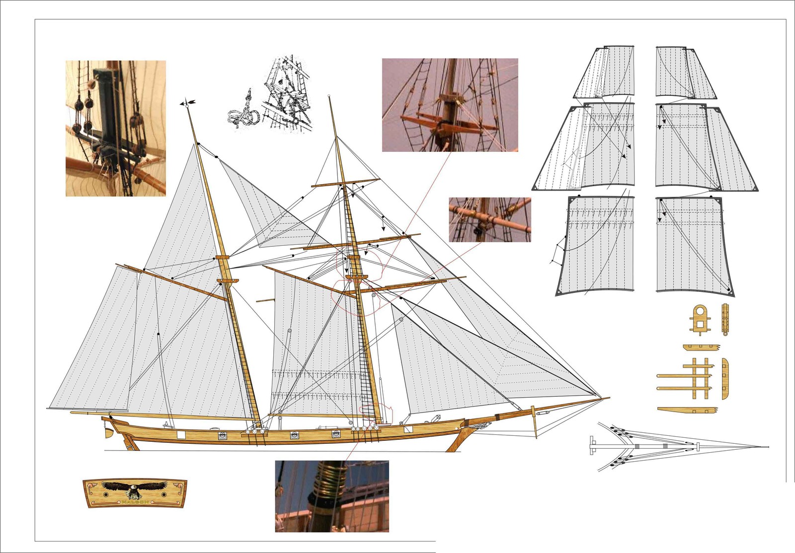 Схема сборки корабля. Корабль Halcon 1840 чертежи. Парусник Halcon 1840. Шхуна халкон 1840. Парусник халкон 1840 такелаж.