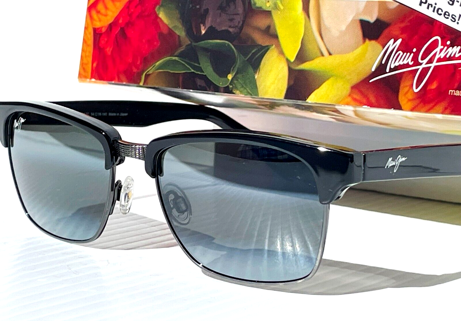 Pre-owned Maui Jim Kawika Glossy Black Polarized Neutral Grey Lens Sunglass 257-17c In Red