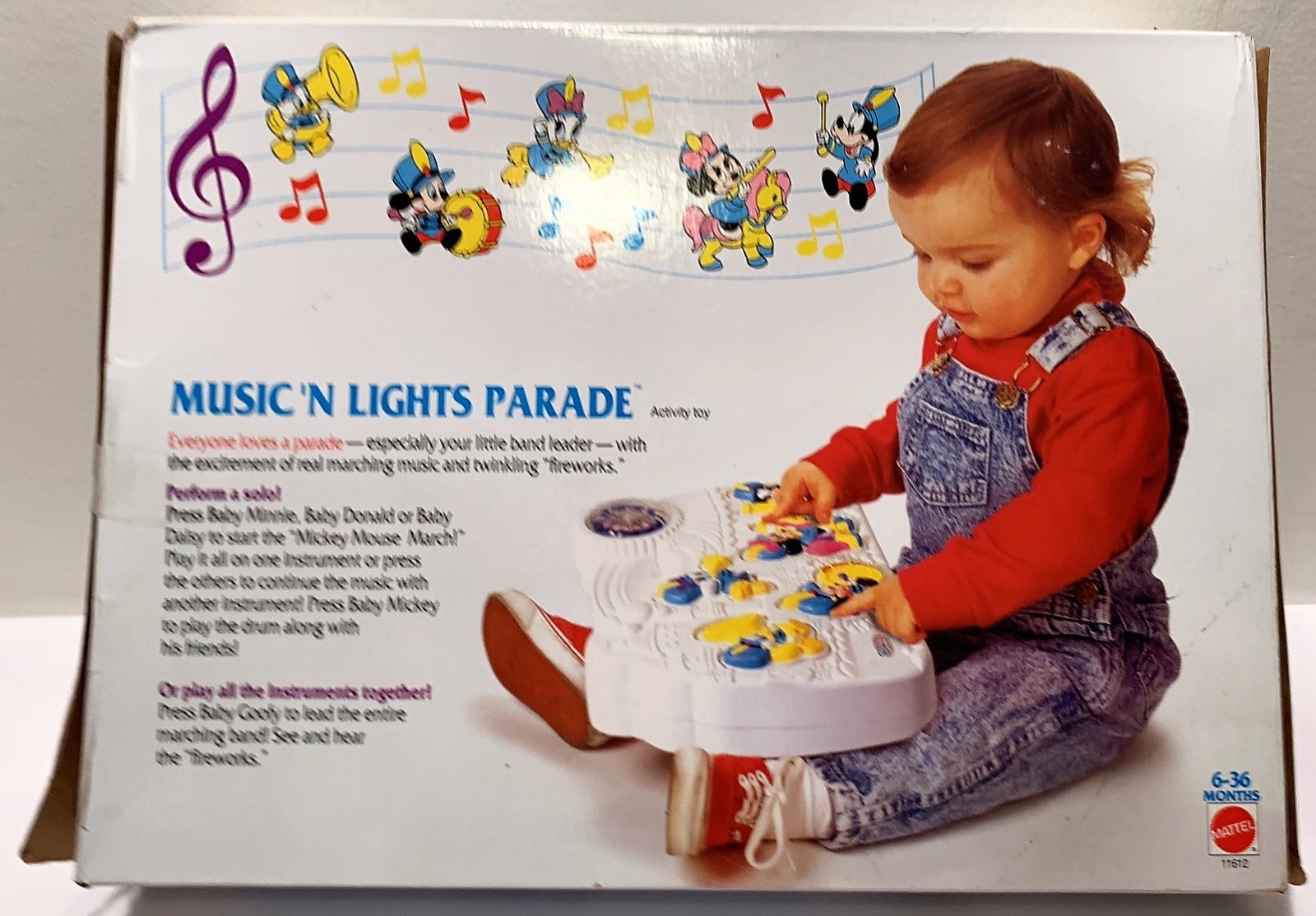 Mattel Mickey Mouse Music 'N Lights Parade Busy Box Crib Toy in Box Great Cond