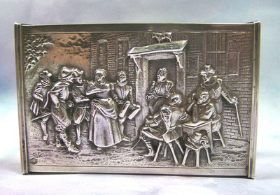 Antique Deep Repousse Dutch Netherlands 833 Silver Matchbox Holder Hallmarked