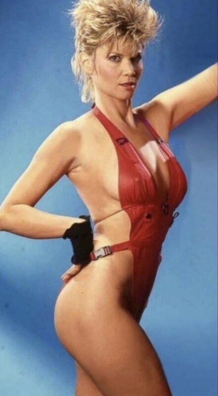 MARKIE POST - IN A SEXY RED ONE PIECE  !!!