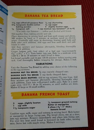 VINTAGE 1958 CHIQUITA BANANA United Fruit Company Advertising Promo Cookbook pb