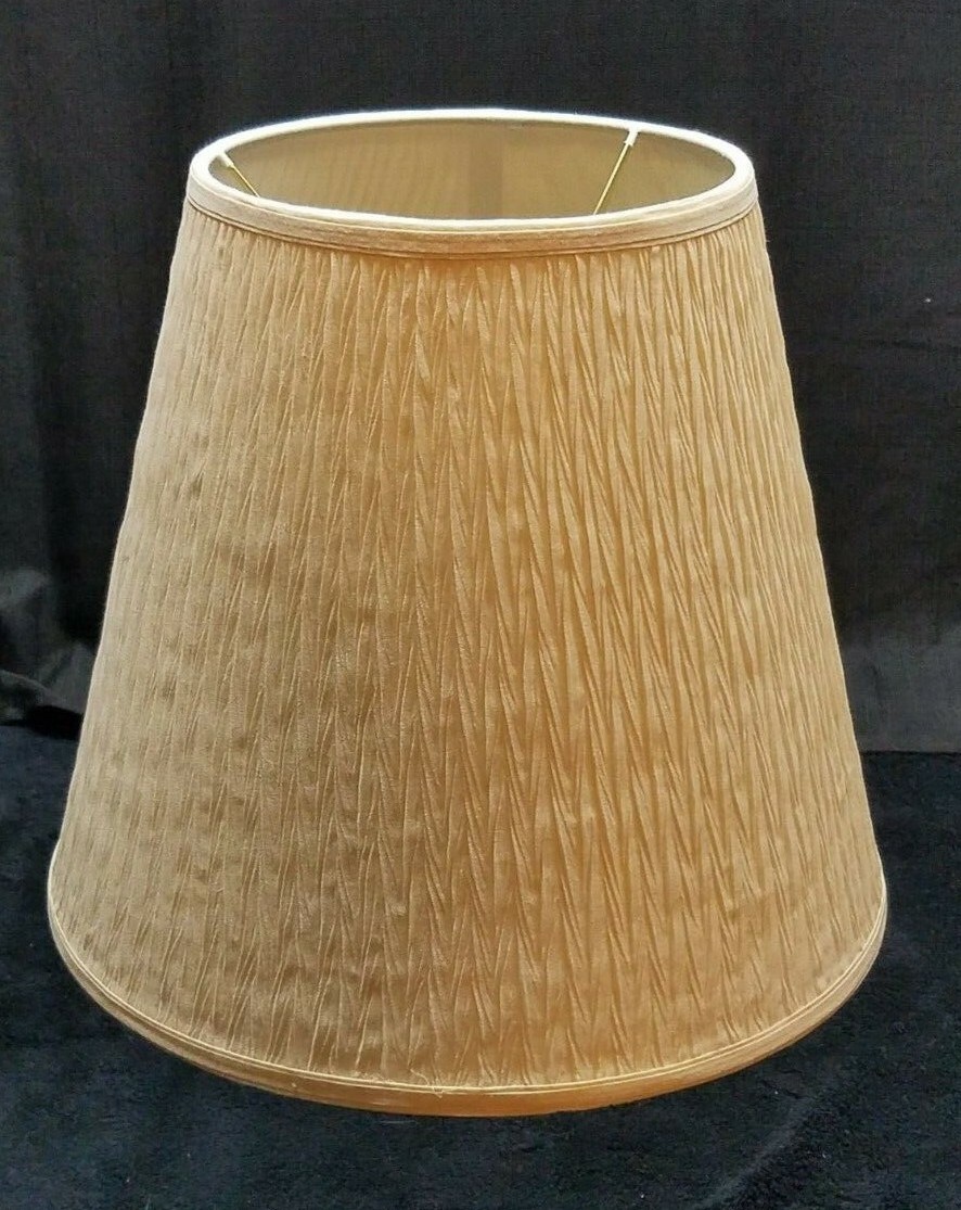 Vintage Mid Century Modern Pleated Lamp Light Shade Cream 14