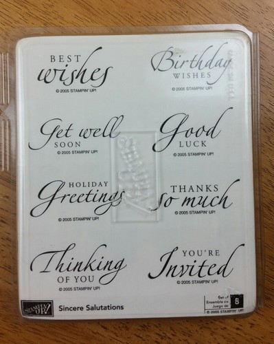 Stampin Up! 40 Pc Wood Mounted Stamp Lot New/Used Script Business Thanks Animals