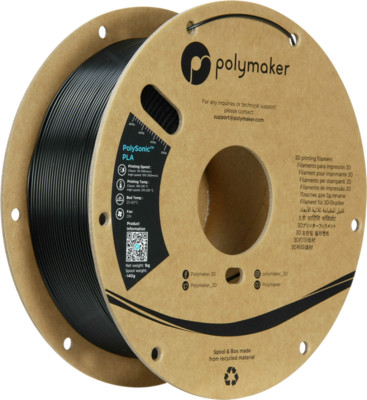 Polymaker PolySonic PLA High Speed Black 1.75mm 1kg 3D Printer Filament