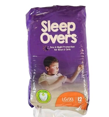 (1) Pack of 12 Sleep Overs By Cuties Pull Up/Underwear Large/XL 60-125 Lbs EBS