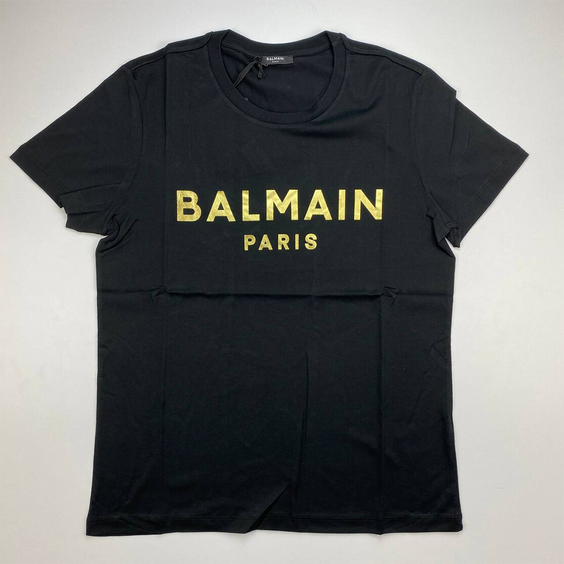 BALMAIN バルマン ゴールドロゴ スウェット ブラック XS Balmain Black & Gold Logo T-Shirt | Junior Couture USA