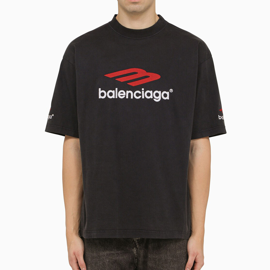 Pre-owned Balenciaga 3b Sports Icon Black Oversize T-shirt
