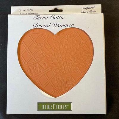 Home Trends Terra Cotta Bread Warmer NIP Heart Shaped