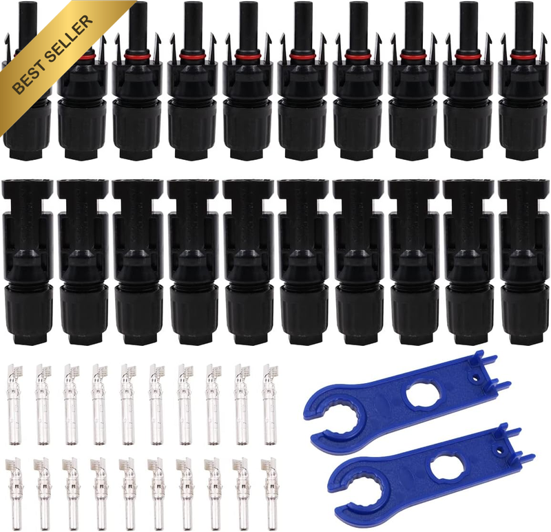 10 Pair of Solar Cable Connetors Plugs and 2 of Wrench Spanner Set Solar Panel C