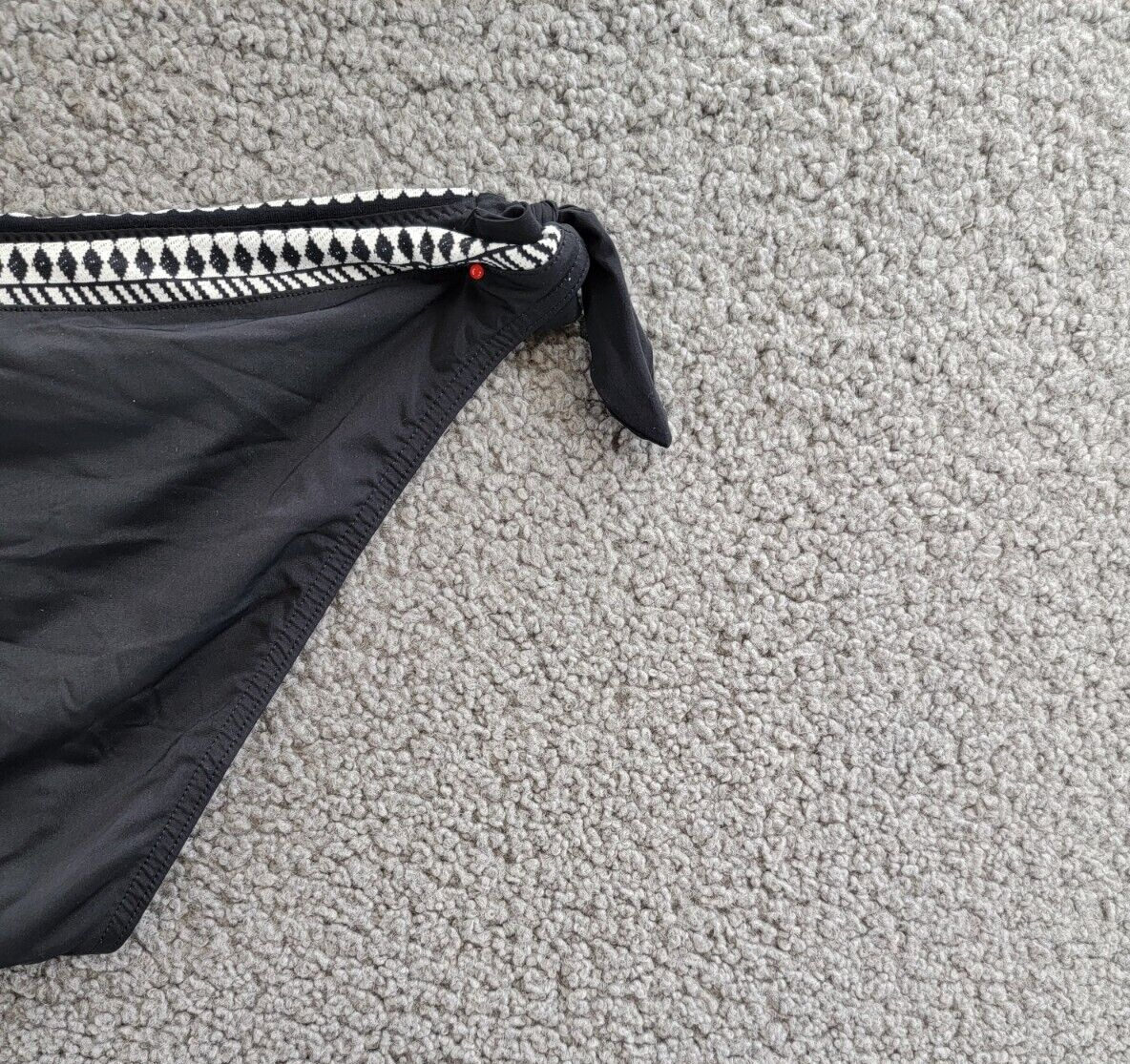 Lemlem Lucy Embroidered Trim Bikini Bottoms Women's L Black/White Tie Closure - Picture 14 of 16