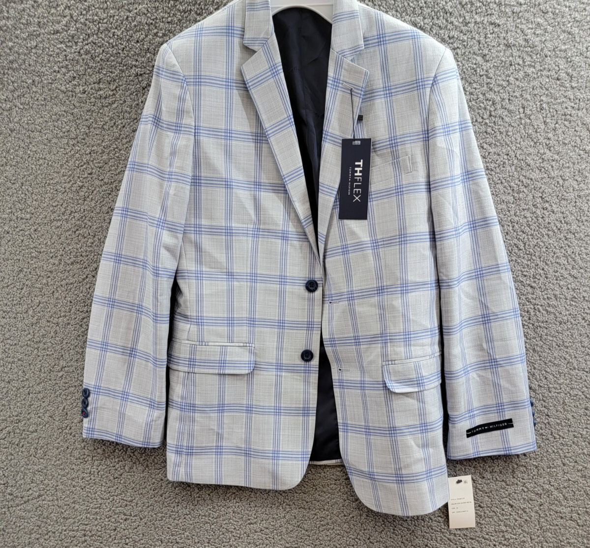 Tommy Hilfiger Modern-Fit Stretch Windowpane Sport Coat Big Boys 16 Multi L/S - Picture 2 of 19
