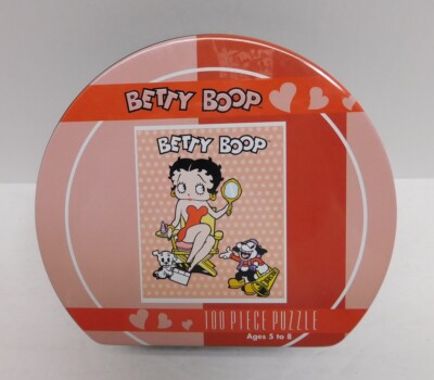 Pressman 100 Piece Betty Boop Jigsaw Puzzle In Collectible Tin With Zipper NEW