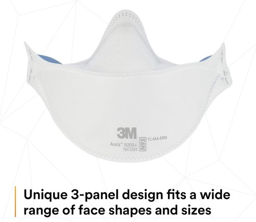 3M Aura 9205+ N95 NIOSH Approved Particulate Respirator Face Mask (20 Pack)