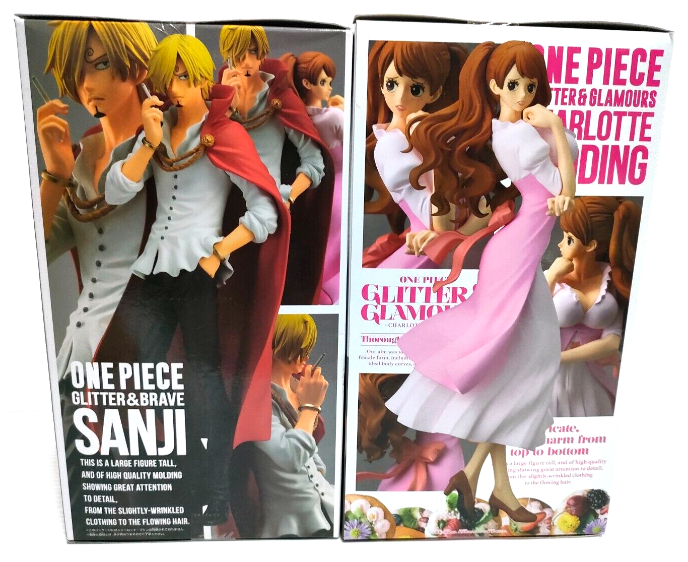 One Piece Vinsmoke Sanji Charlotte Pudding Figure Set Glitter