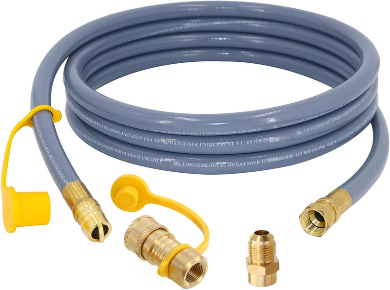 12 Feet 1/2 Inch ID Natural Gas Hose for Weber Charbroil Grill Pizza Oven