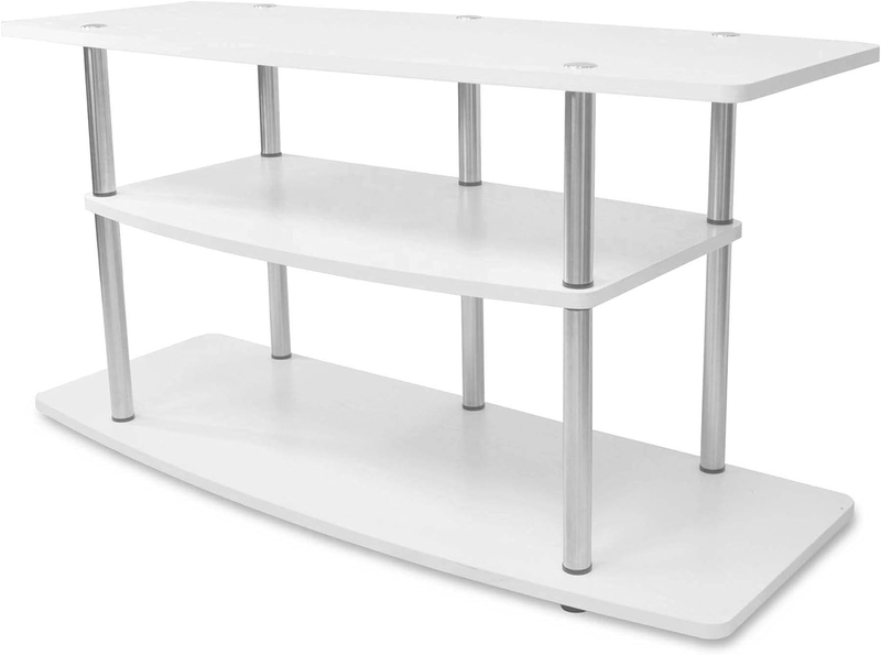 Designs2Go 3-Tier Wide TV Stand, White