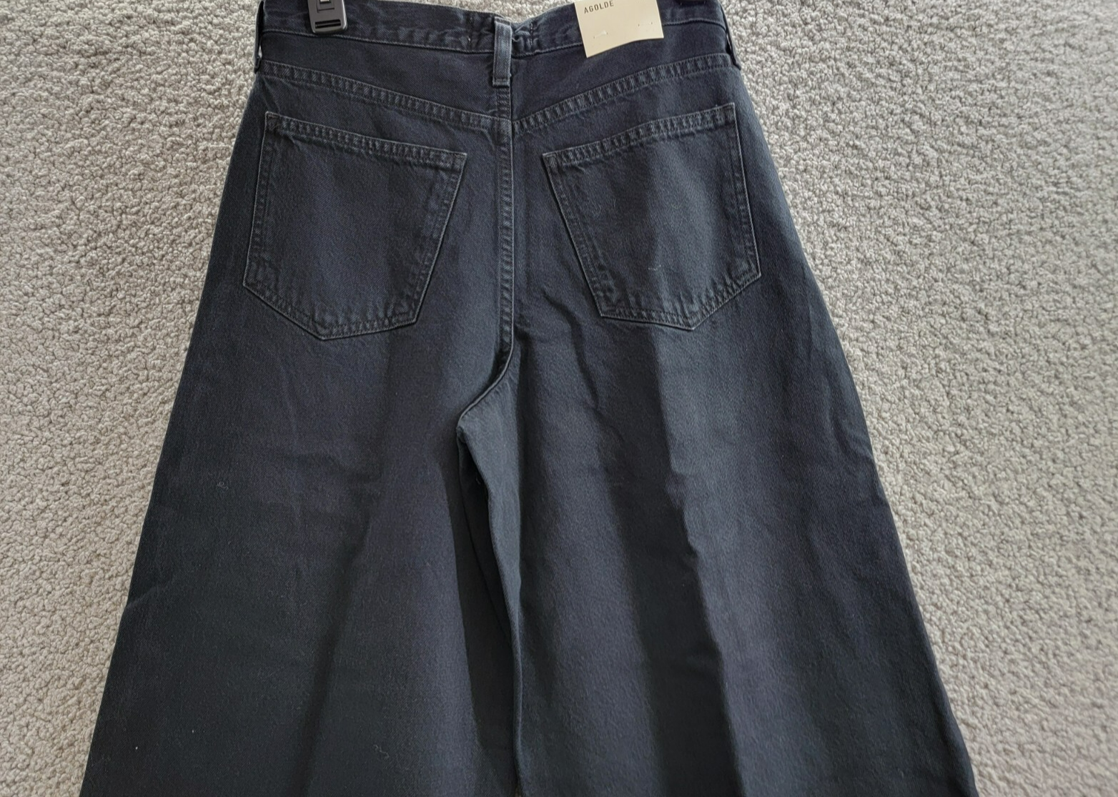 AGOLDE Ellis High Rise Wide Leg Jeans Women's 23 Crushed Button Zip Closure - Picture 15 of 18