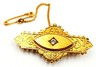 Diamond Memorium Brooch 15ct Yellow Gold Vintage Fine Jewellery Window in Back-2.JPG