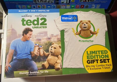 TED2 - RATED/UNRATED LIMITED EDITION GIFT SET+TED T-SHIRT(Blu-ray, DVD, Digital)