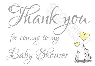 1 100 Pack Thank You for Coming to my Baby Shower Cards Favours Girls Boys Cute