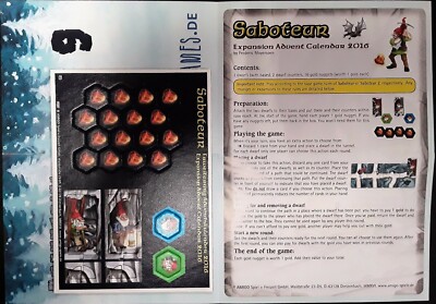 2016 ADVENT Calendar Promo 9: SABOTEUR DWARVES AND GOLD Brettspiel NEW Game