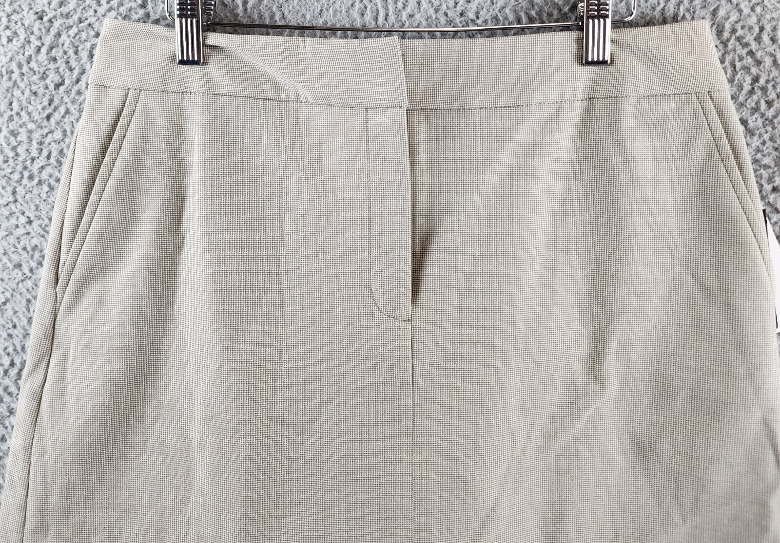 DKNY A-Line Business Casual Suit Skirt Womens 10 Light Fatigue/White Zip Closure - Picture 4 of 17