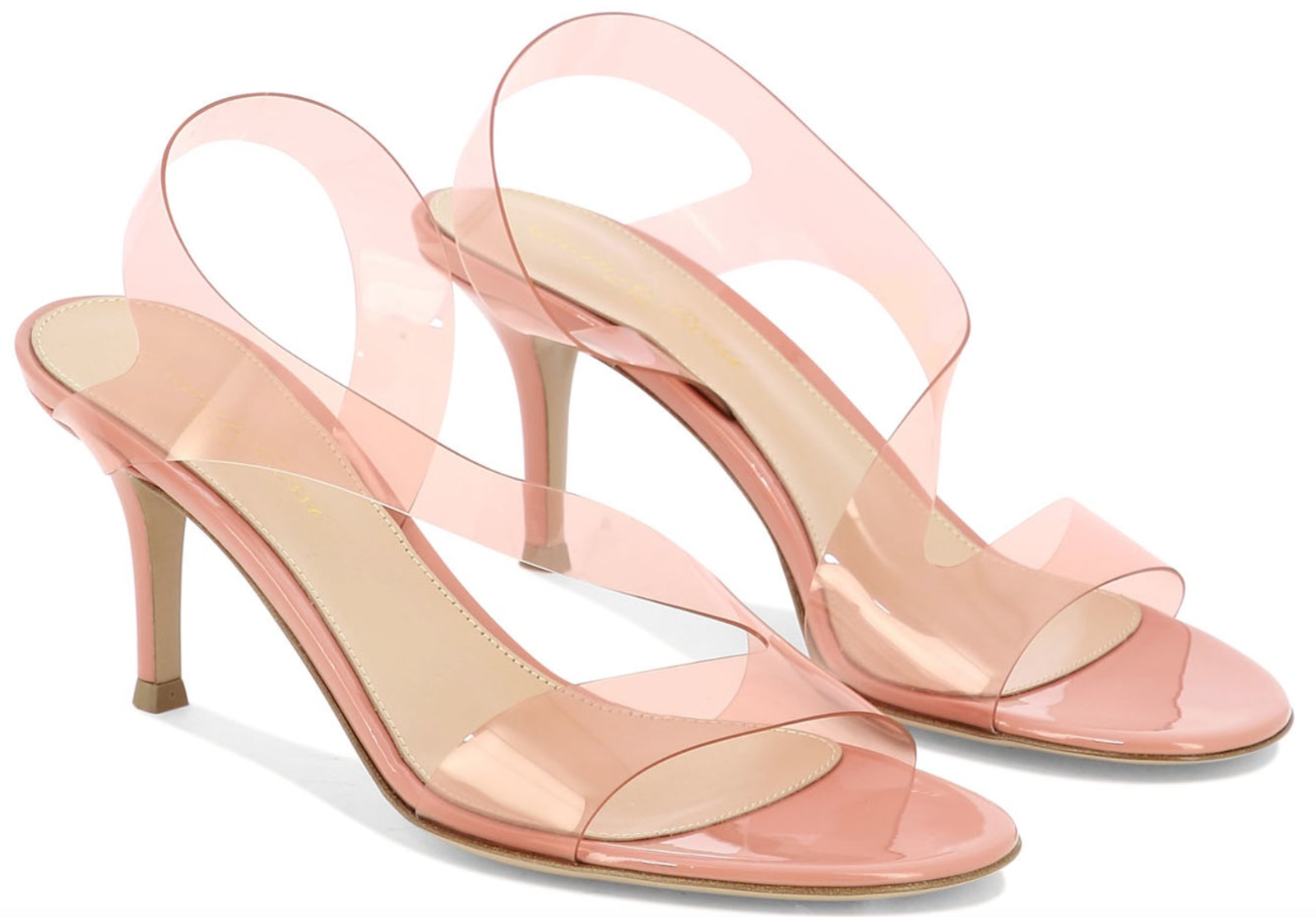 NIB Gianvito Rossi Metropolis Glass Camellia PVC Strappy