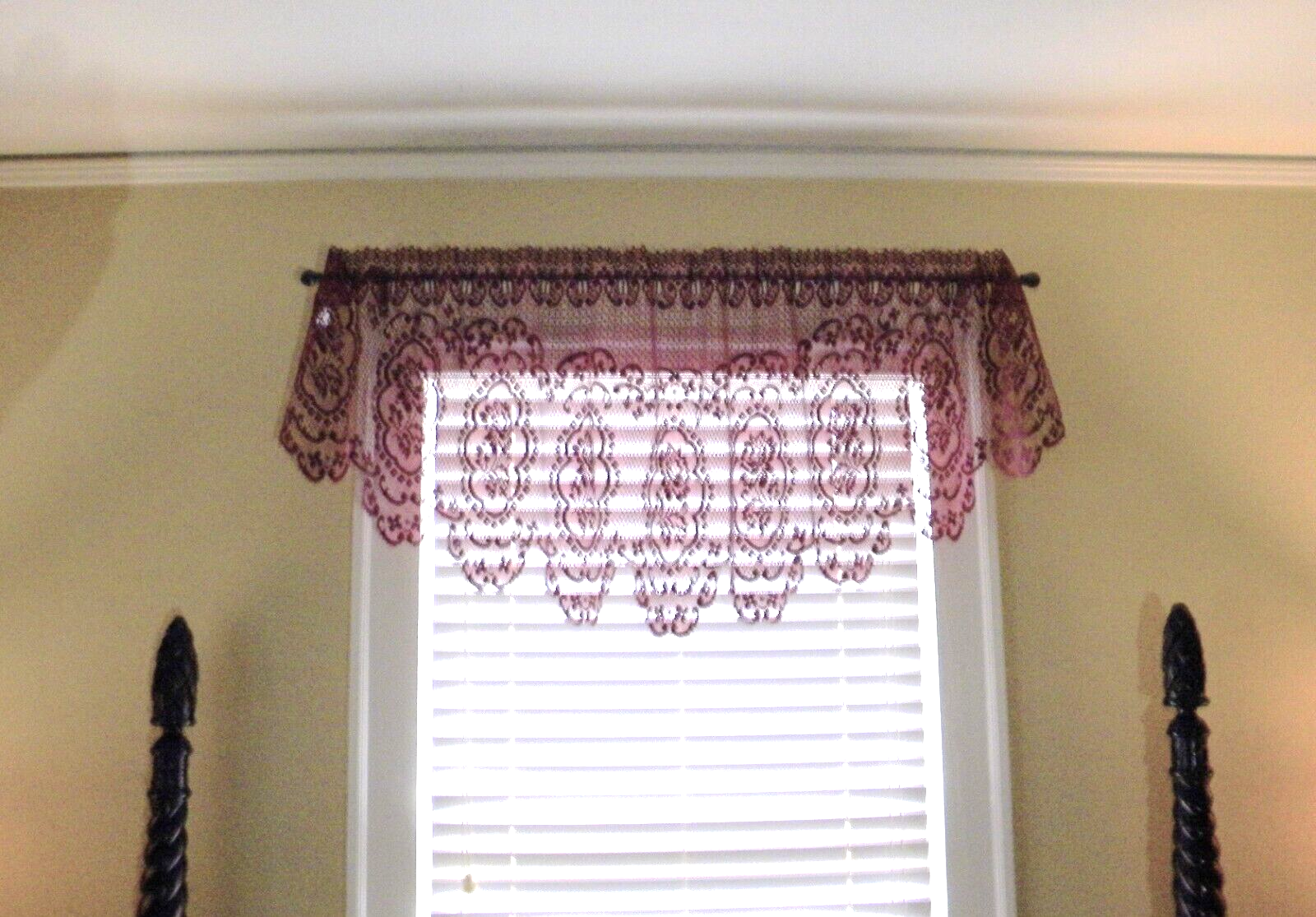 Discontinued Heritage Lace Cameo Rose 60" x 24" Burgundy Festoon Window Valance