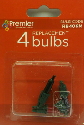 6V 0.72W Premier RB406M Pack of 4 Replacement Light Bulbs Push in Base Christmas