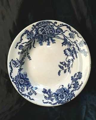 Vintage Germany Small Plate Dish Red Blue Abstract Art Flowers Floral Gold Trim Porcelain Old German Dinnerware Table Setting Piece
