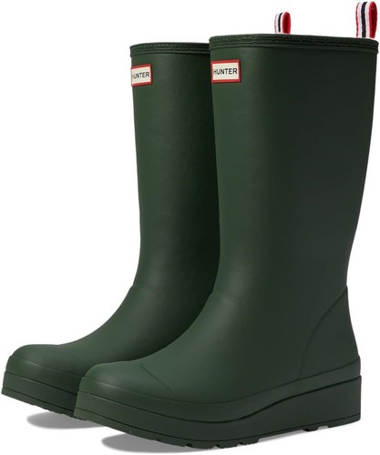 Pre-owned Hunter Play Tall Sherpa Insulated Boot In Flexing Green/white Willow