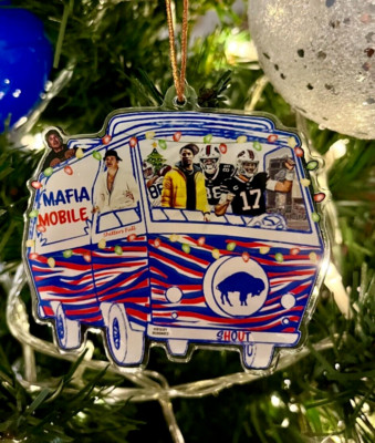 Buffalo Bills Christmas Vacation Ornament -Uncle Eddy Buffalo Bills Bus Ornament