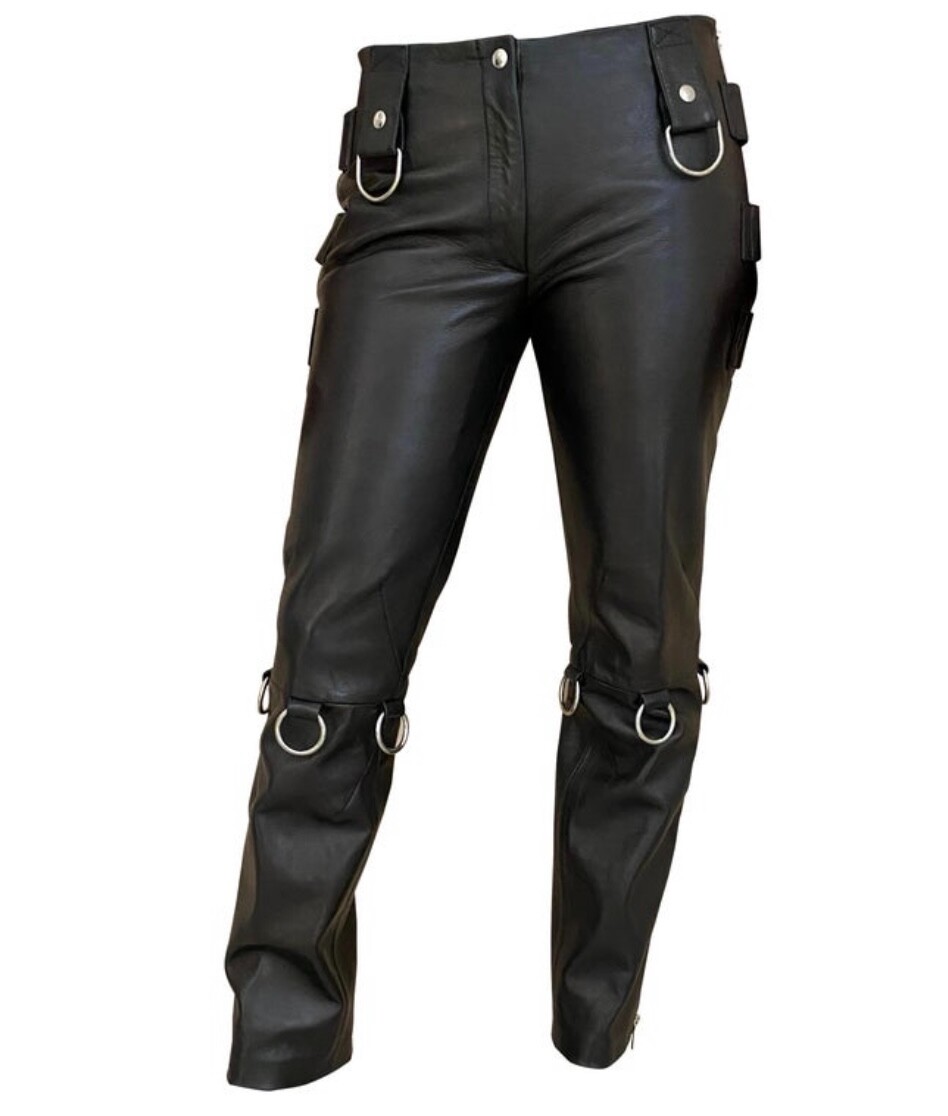 2000s Dolce&Gabbana Low Rise Leather pants / Aaliyah “Try