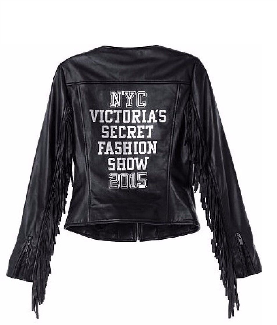 Pre-owned Victoria's Secret Nyc 2015 Fashion Show Limited Edition Leather Jacket, Black Xs