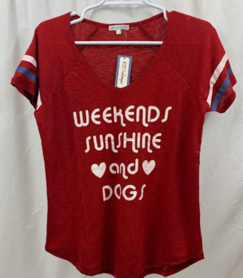 Women's P J Salvage Sleep T Shirt Medium Weekends Dogs