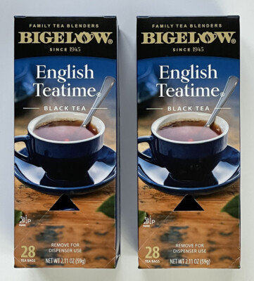 2 Pack Bigelow English Teatime Black Herbal Tea (56 Foil Protected Teabags)
