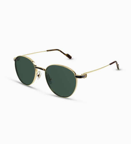 Pre-owned Cartier Ct0335s-002 Gold Sunglasses In Green