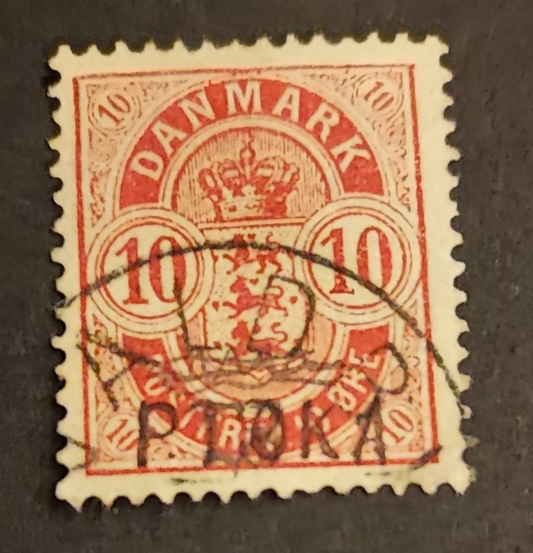 Timbre Danemark Danmark 1882 Armoiries