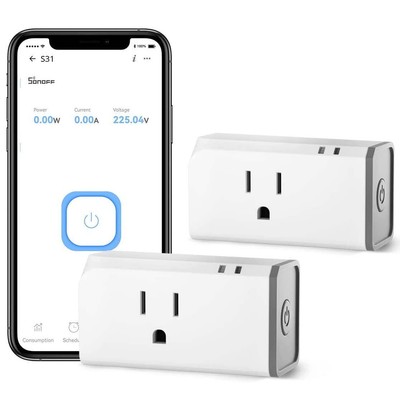 SONOFF Smart Plug with Energy Monitoring Works with Alexa Google Home S31 2 Pack