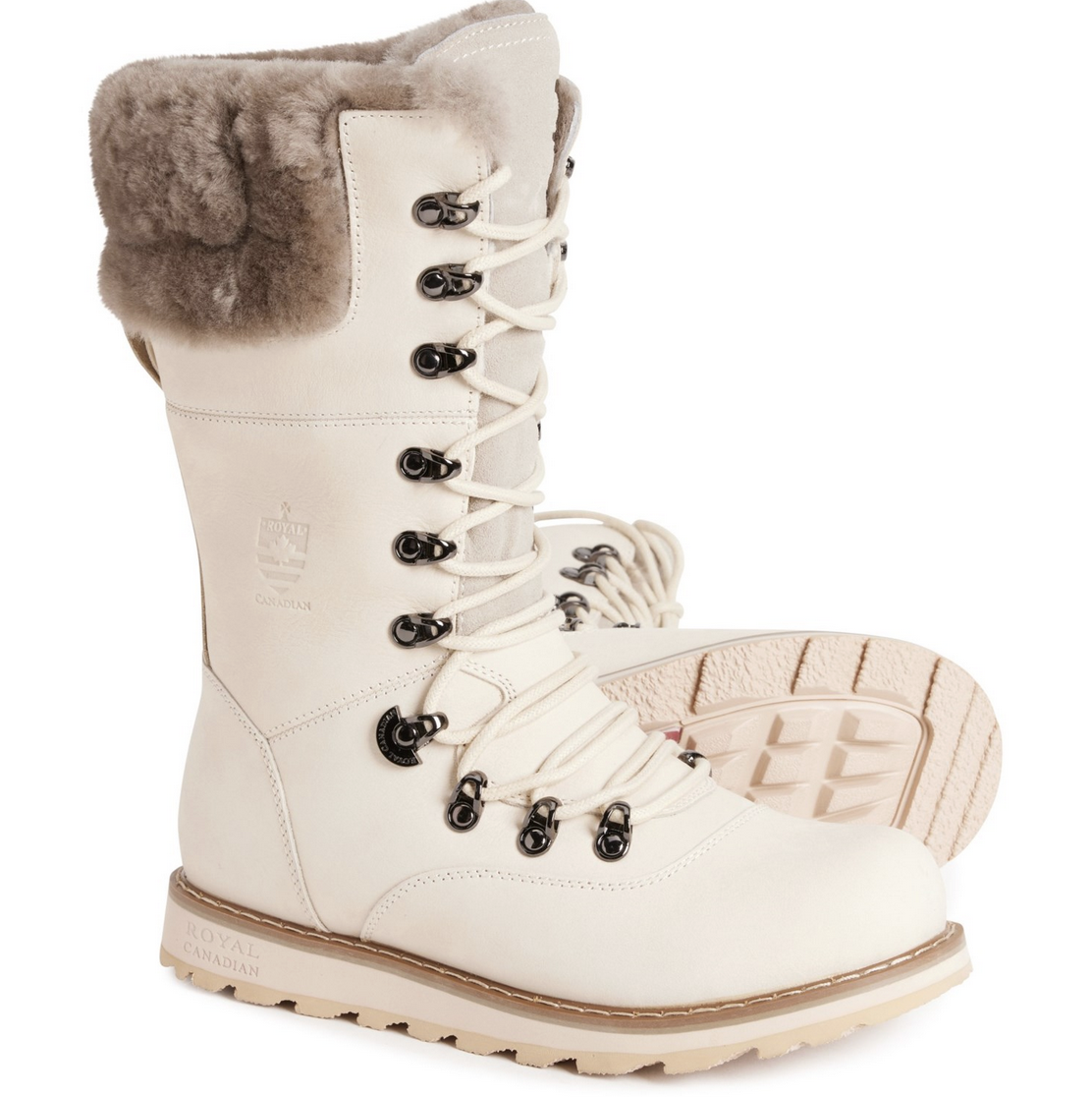 Pre-owned Royal Canadian Women's Castlegar Winter Boots - Waterproof, Insulated In White