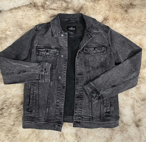 Hollister Black Denim Epic Flex Jean Jacket Size M