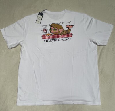 Vineyard Vines One Bite Tie Guys Pizzeria Dave Portnoy Pocket Tee White 2XL NWT